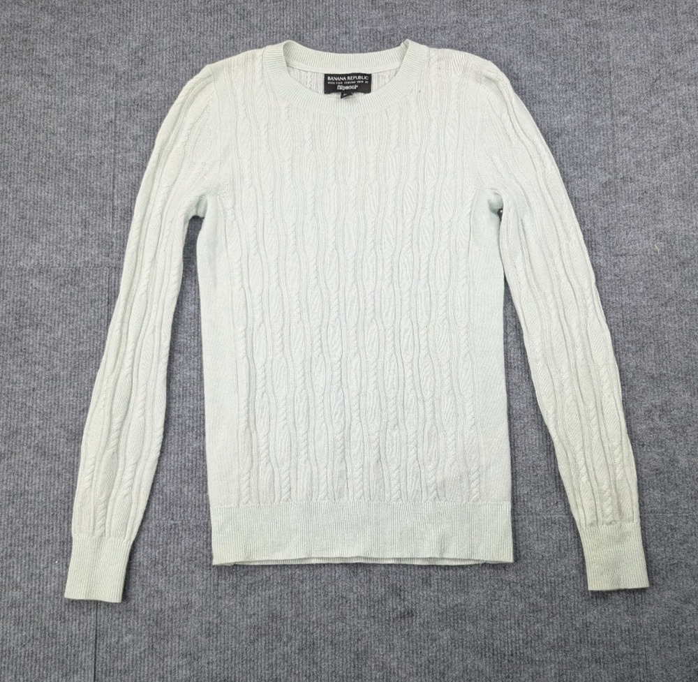 Banana Republic Cable Knit Sweater Womens XXS Filpucci Merino Wool Timeless Luxe